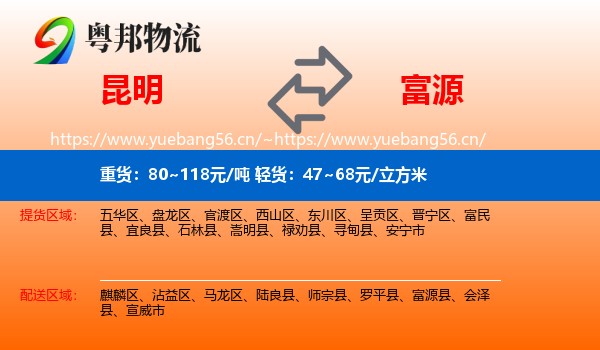 昆明到富源县物流
