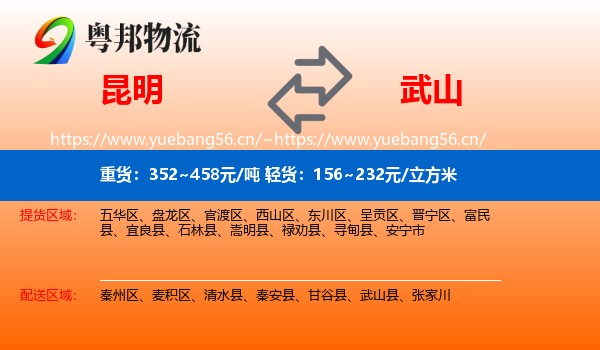 昆明到武山县物流