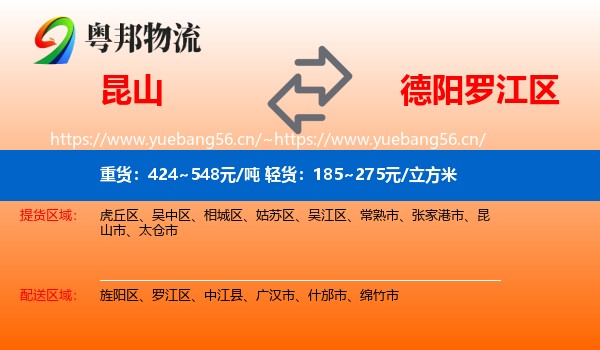 昆山到罗江区物流