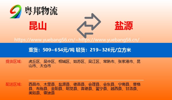 昆山到盐源县物流