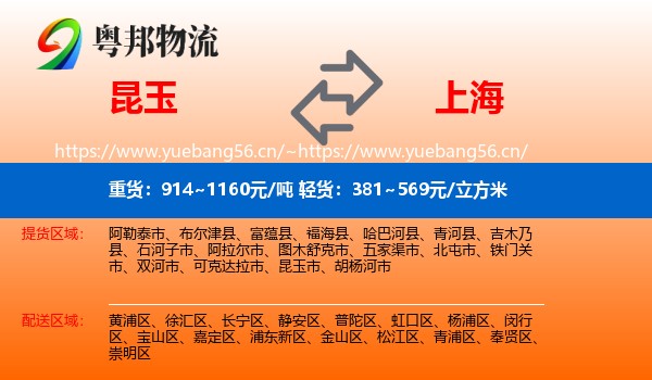 昆玉市到上海物流专线