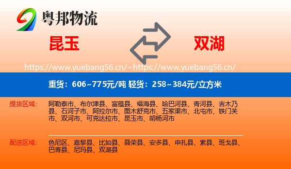 昆玉到双湖县物流
