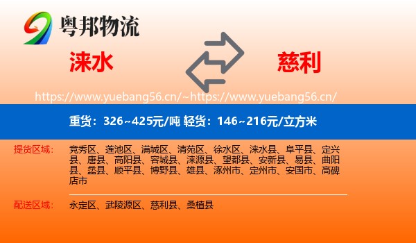 涞水到慈利县物流