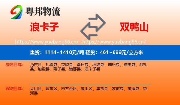 浪卡子到双鸭山物流