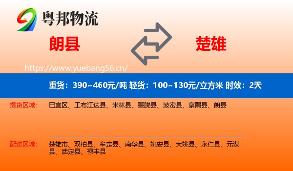 朗县到楚雄物流专线名片