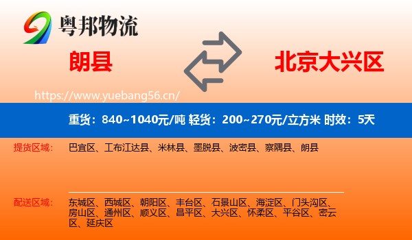 朗县到大兴区物流专线名片