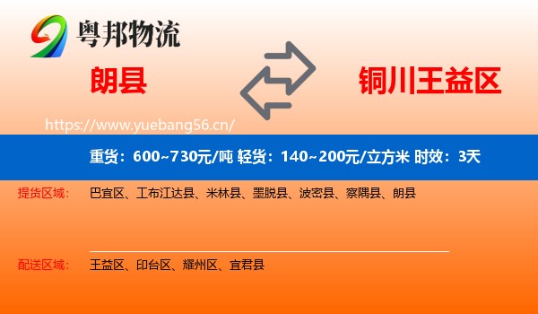 朗县到王益区物流专线名片