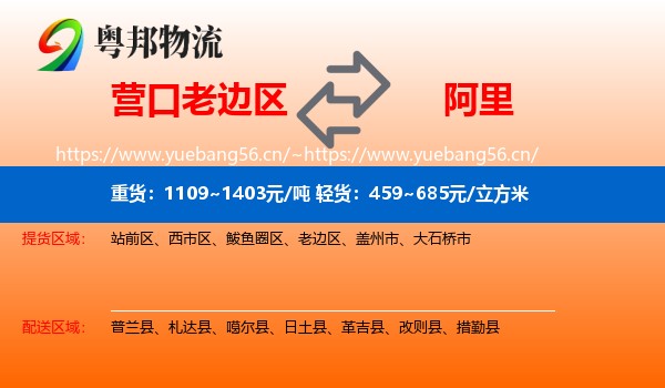 营口老边区到阿里物流