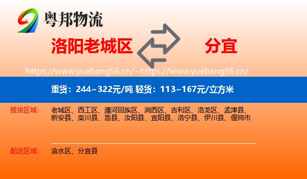 洛阳老城区到分宜县物流