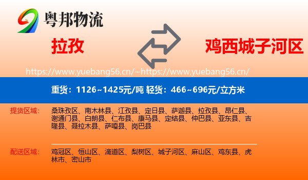 拉孜到城子河区物流