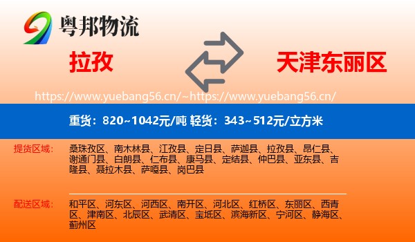 拉孜到东丽区物流