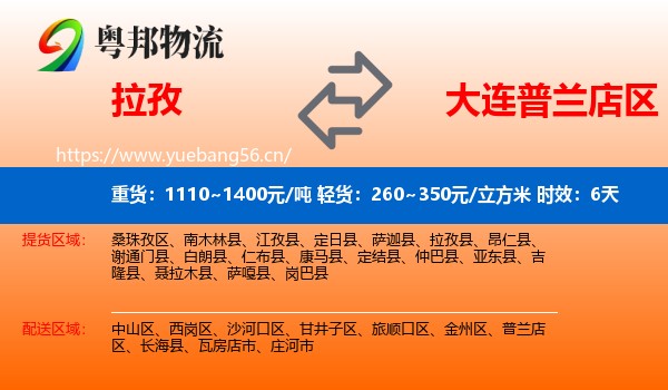 拉孜到普兰店区物流专线名片