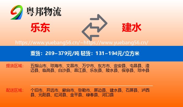乐东到建水县物流
