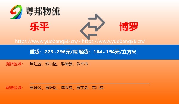乐平到博罗县物流