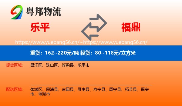 乐平到福鼎市物流