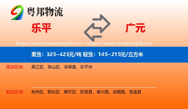 乐平到广元物流
