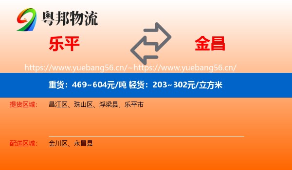 乐平到金昌物流