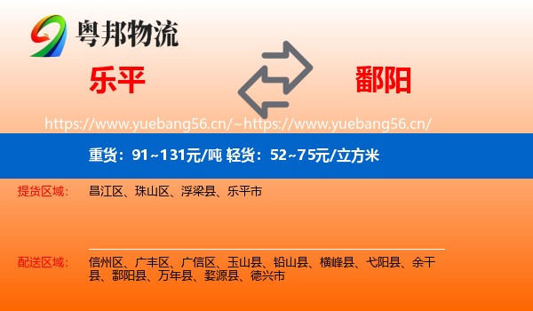 乐平到鄱阳县物流