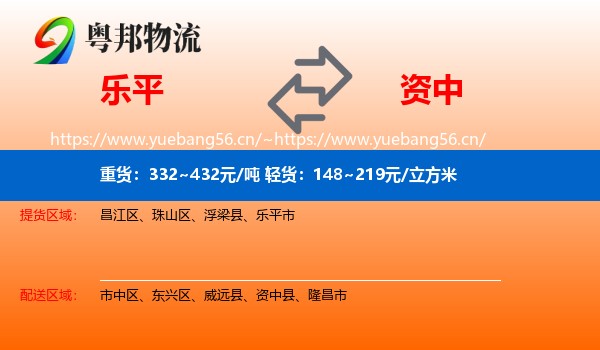 乐平到资中县物流