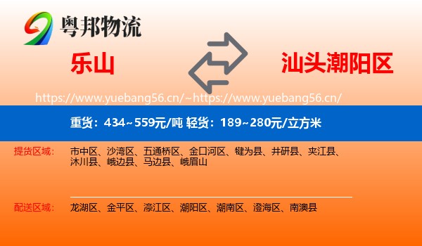 乐山到潮阳区物流