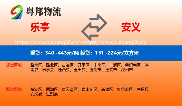 乐亭到安义县物流