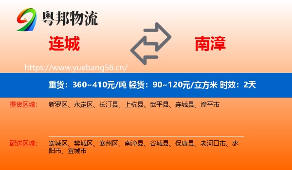 连城到南漳县物流专线名片