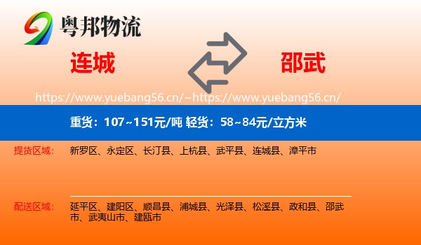 连城到邵武市物流