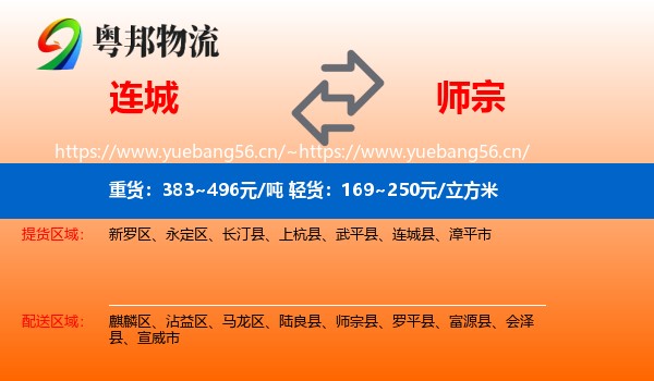 连城到师宗县物流