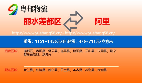 丽水莲都区到阿里物流
