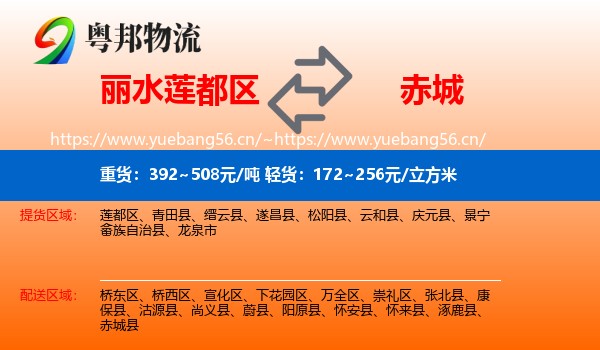 丽水莲都区到赤城县物流
