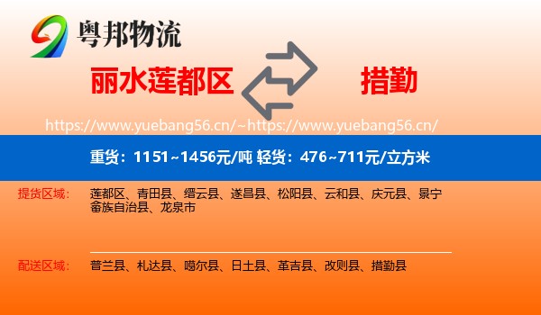 丽水莲都区到措勤县物流