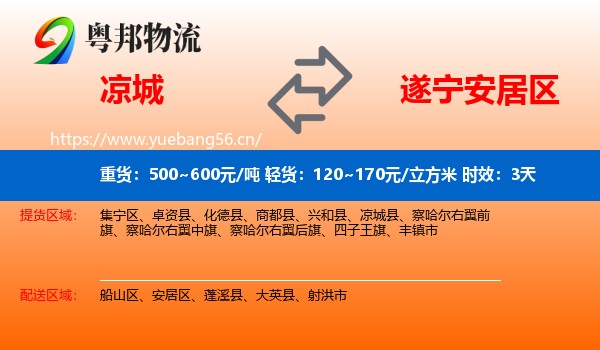 凉城到安居区物流专线名片