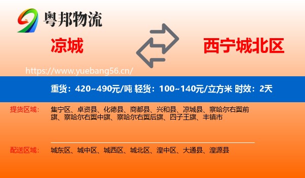 凉城到城北区物流专线名片