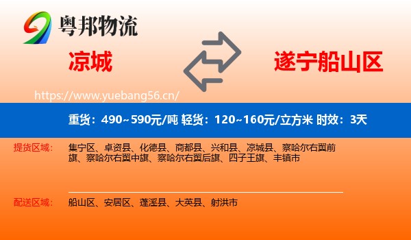 凉城到船山区物流专线名片