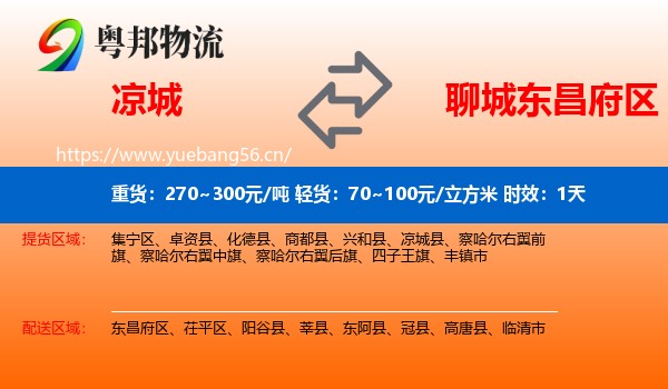 凉城到东昌府区物流专线名片