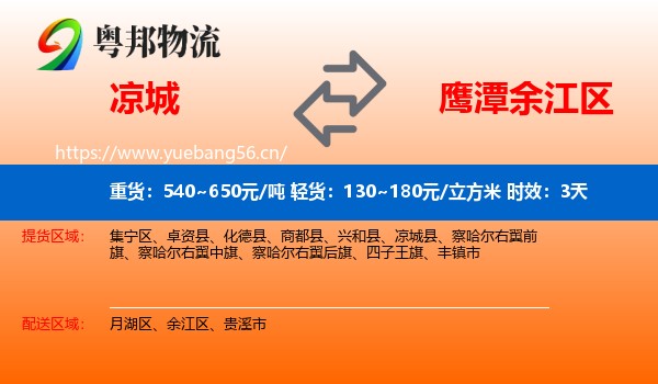 凉城到余江区物流专线名片
