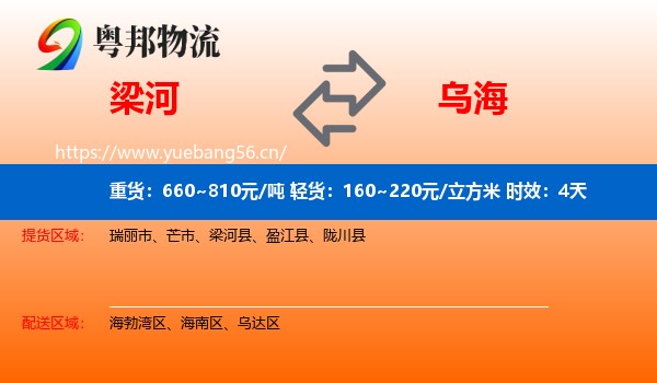 梁河到乌海物流专线名片