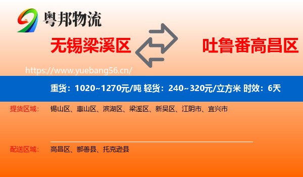 无锡梁溪区到高昌区物流 无锡梁溪区到高昌区物流专线名片