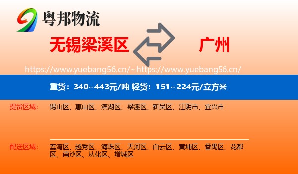无锡梁溪区到广州物流