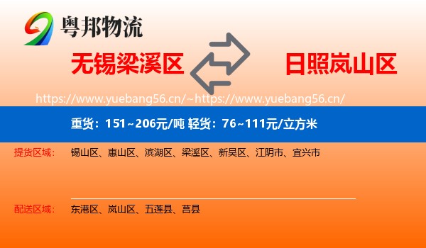 无锡梁溪区到岚山区物流