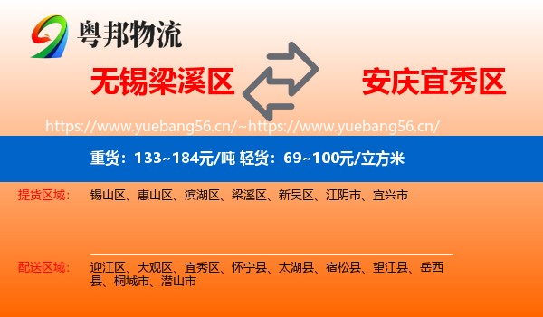 无锡梁溪区到宜秀区物流