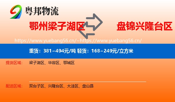 鄂州梁子湖区到兴隆台区物流