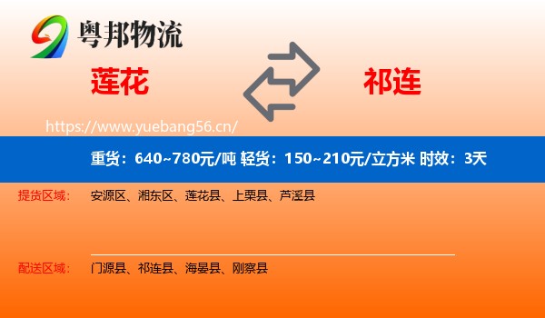 莲花到祁连县物流专线名片