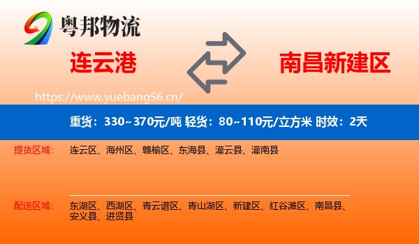连云港到新建区物流专线名片