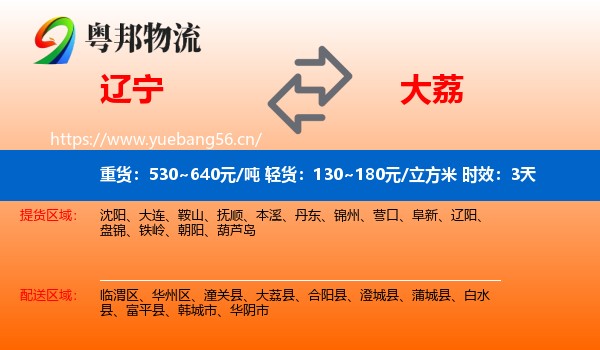 辽宁到大荔县物流专线名片