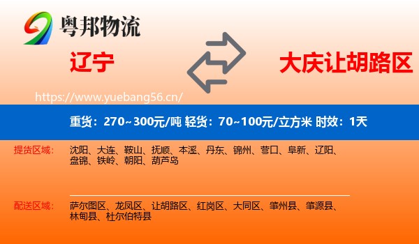 辽宁到让胡路区物流专线名片