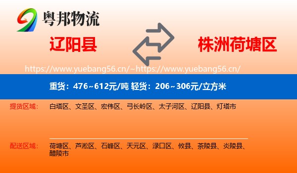 辽阳县到荷塘区物流