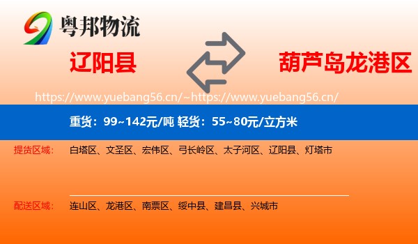 辽阳县到龙港区物流
