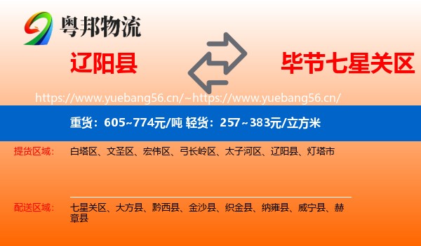 辽阳县到七星关区物流