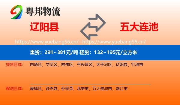 辽阳县到五大连池市物流